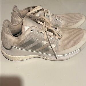 Adidas Women's Beige and White Sneakers
